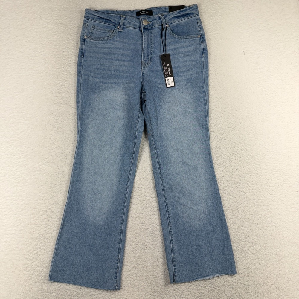 D. Jeans High Rise Kick Flare Crop Jeans Size 10 (31x24) Blue Stretch NWT NEW